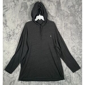 Polo Ralph Lauren Lightweight Hoodie Mens 2XLT Tall Gray Pony Pullover